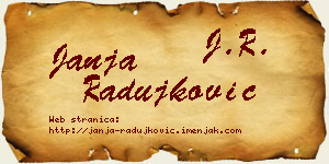 Janja Radujković vizit kartica